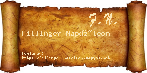 Fillinger Napóleon névjegykártya